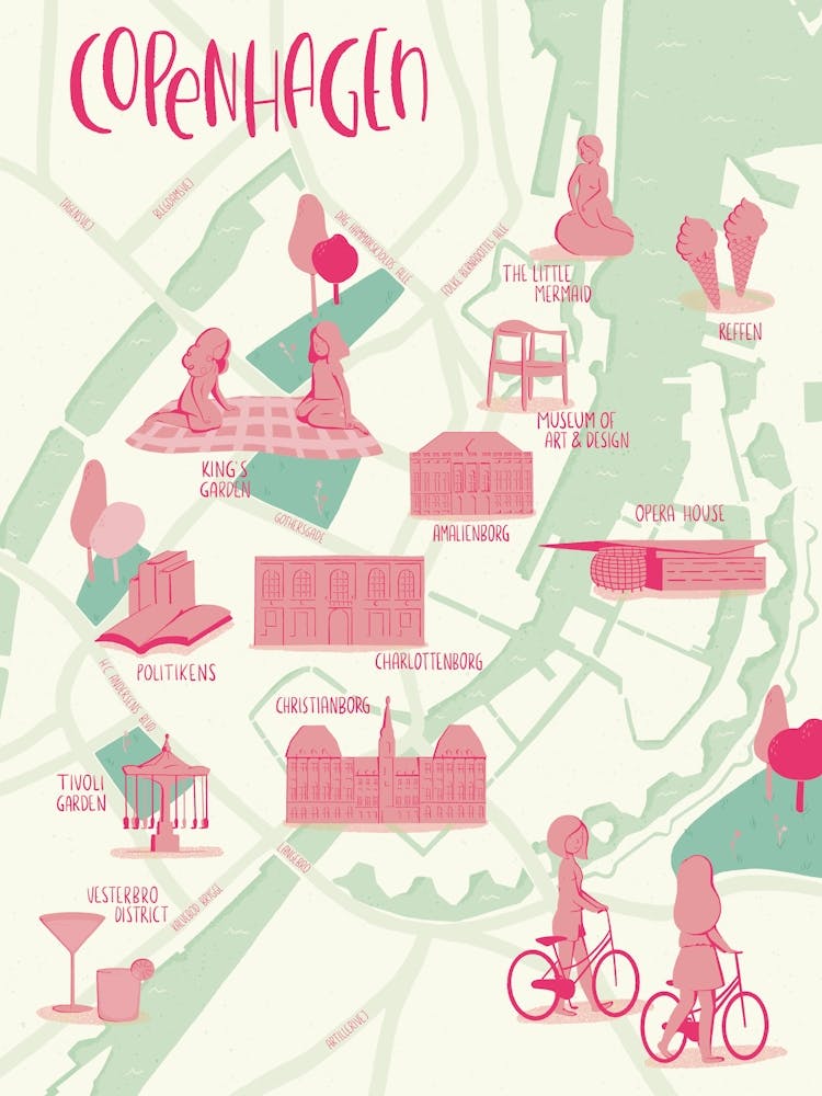 Karte von Kopenhagen Illustration