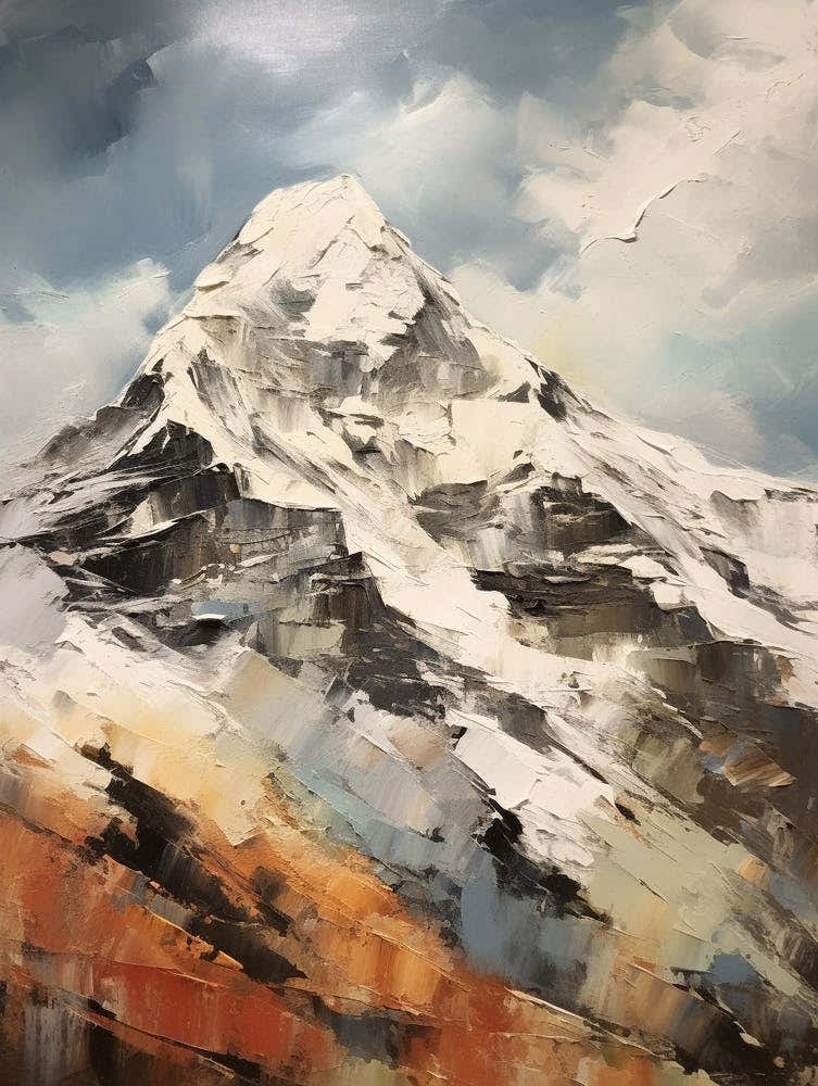 Mount Everest Nepal Tibet 4 Mountain Painting