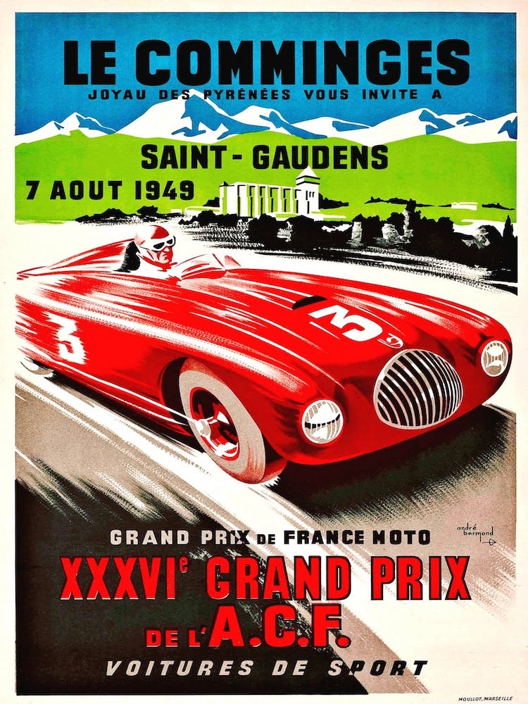 Vintage Auto Race Poster
