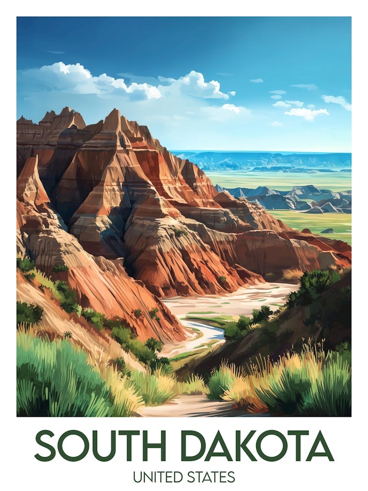 Affiche de voyage South Dakota