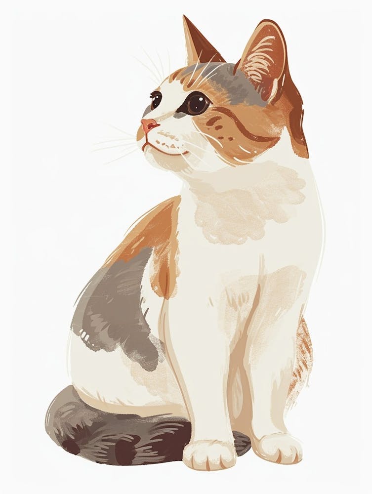 American Bobtail Cat Clipart Illustration 7
