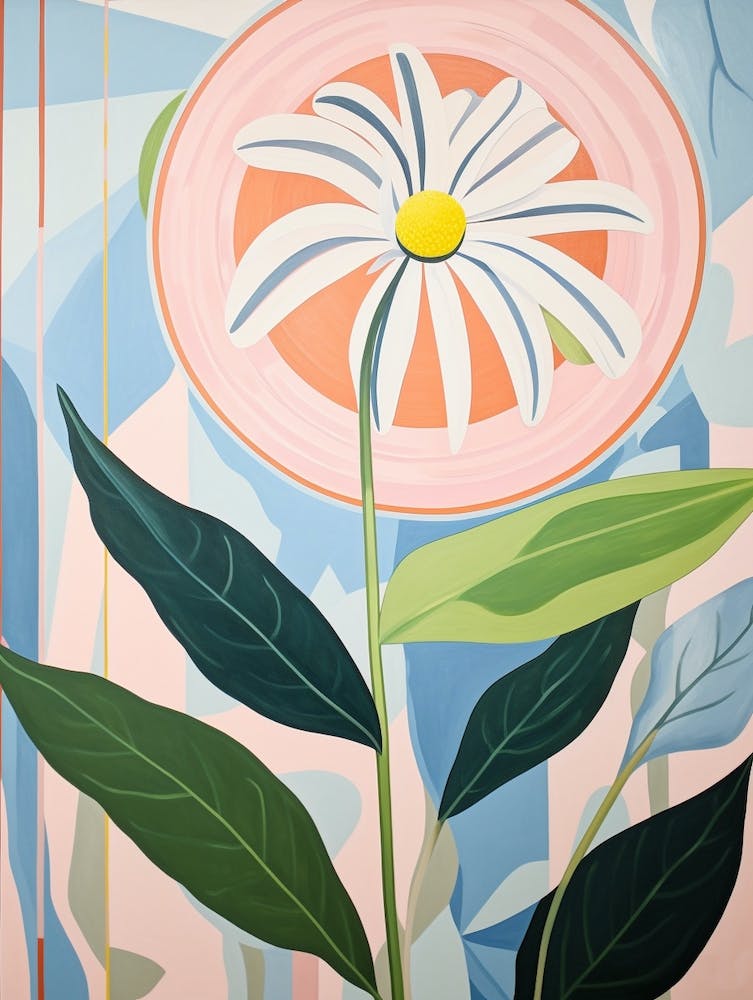Daisy 8 Hilma Af Klint Inspired Pastel Flower Painting