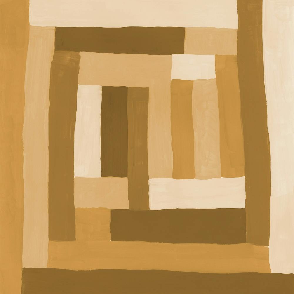 Painted Color Block Sprial In Mustard