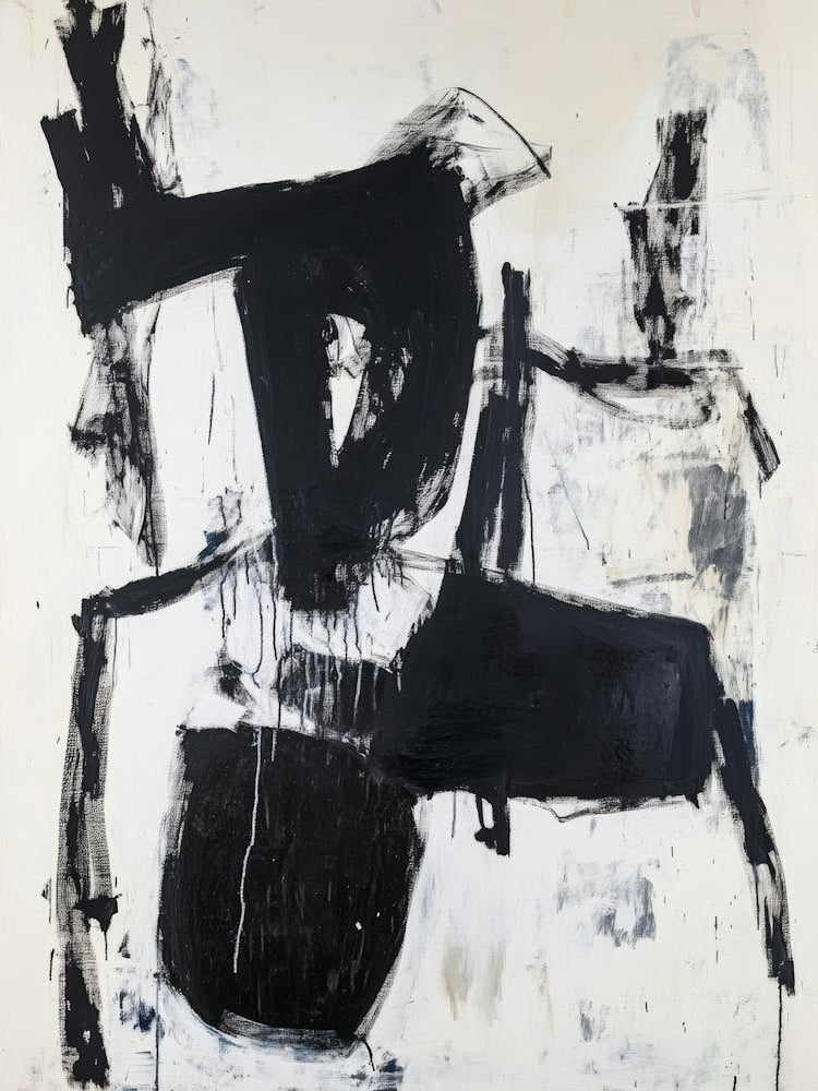 Black And White Abstract Painting 31