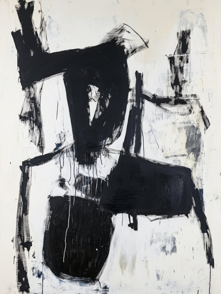 Black And White Abstract Painting 31
