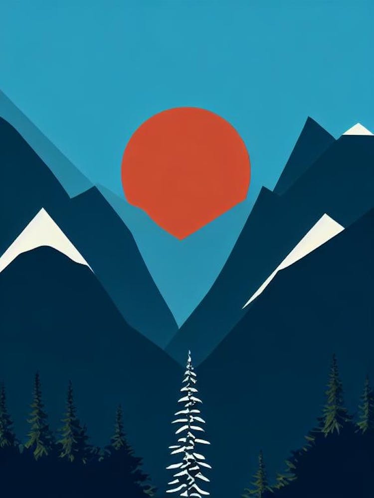 Garmisch Partenkirchen, Germany Modern Illustration Skiing Poster