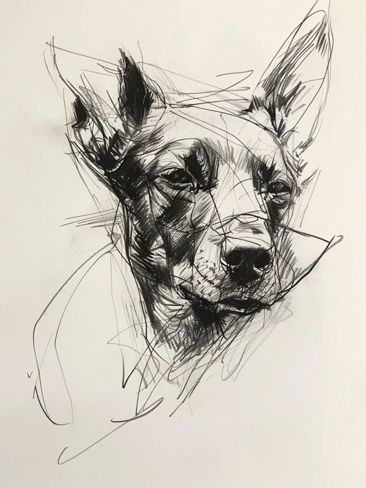 Belgian Malinois Dog Charcoal Line 4