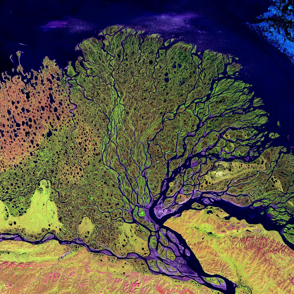 Satellitenbild Der Arktis