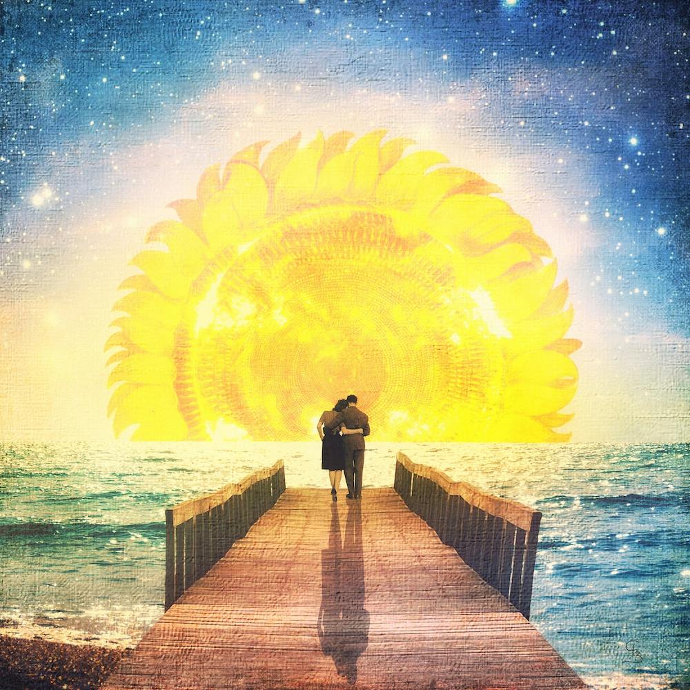 Ein wunderschöner floraler Sonnenaufgang