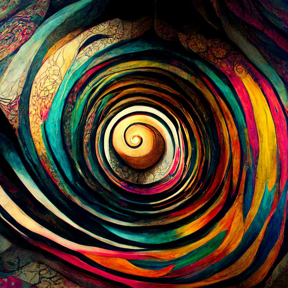 Colorful Abstract Spiral Art Psychedelic Swirl Painting Vivid Surreal Fractal Design