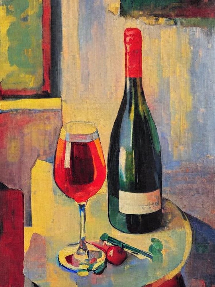 Gruner Veltliner Oil Painting Cocktail Poster