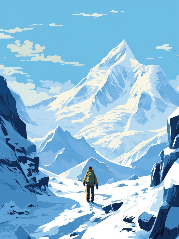 Man Walking In The Snow