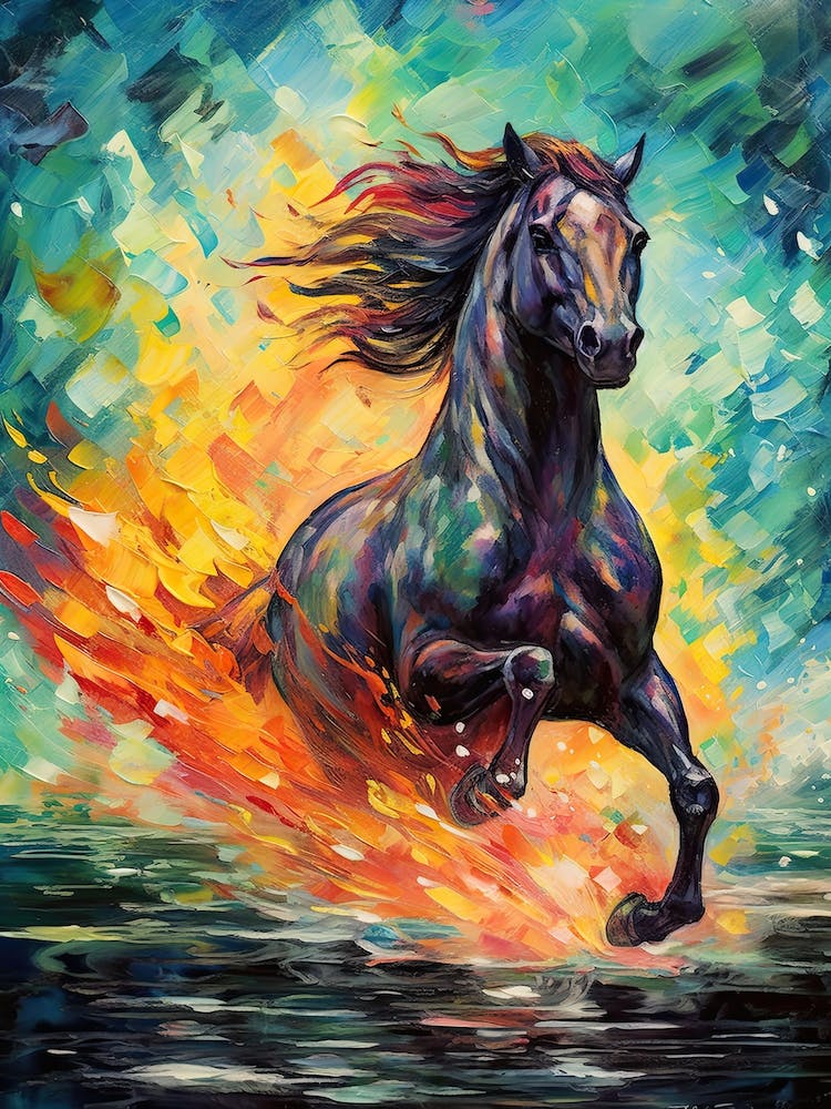Running Horse Painting On Canvas 1