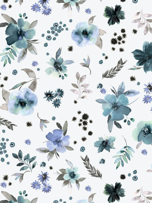 Countryside Watercolor Floral Blue