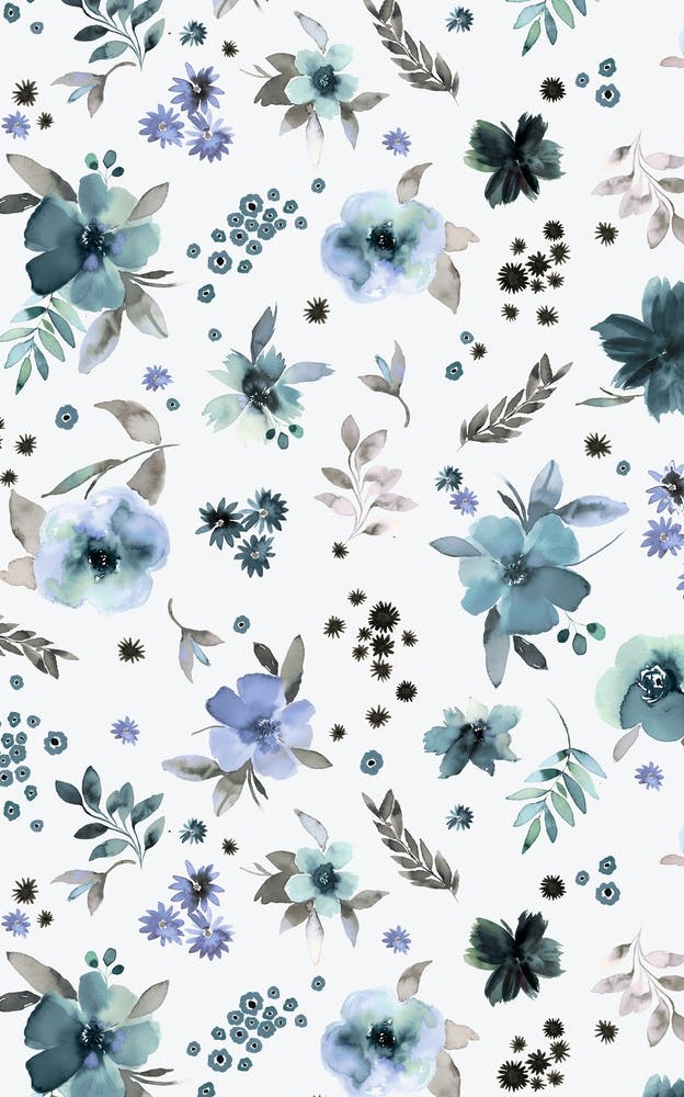 Countryside Watercolor Floral Blue