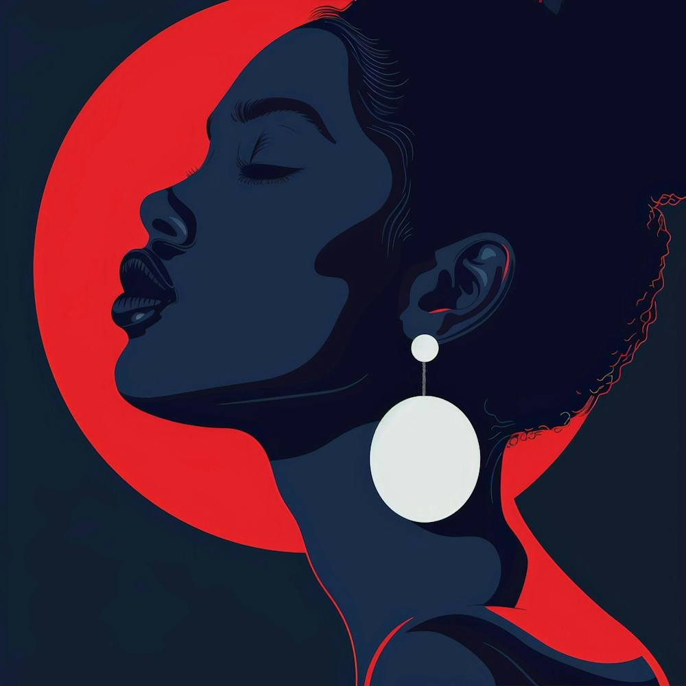 Black Woman With Earrings 1
