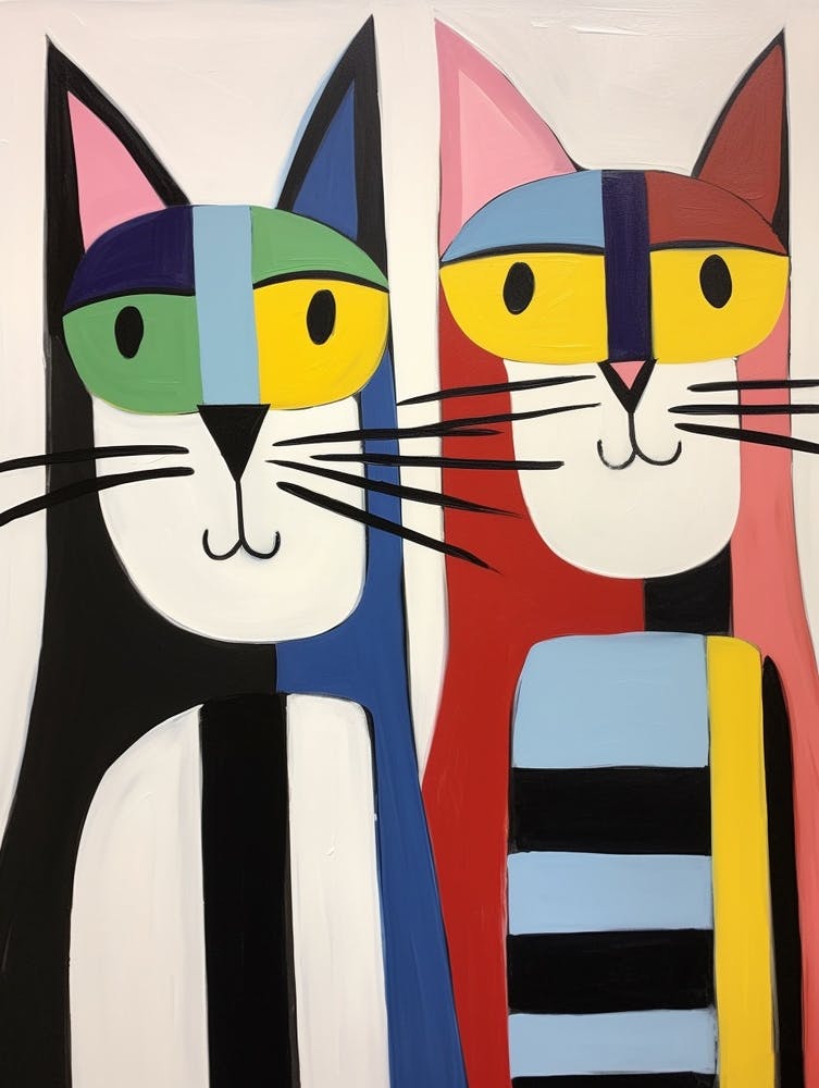 Colourful Kids Animal Art Cat 2