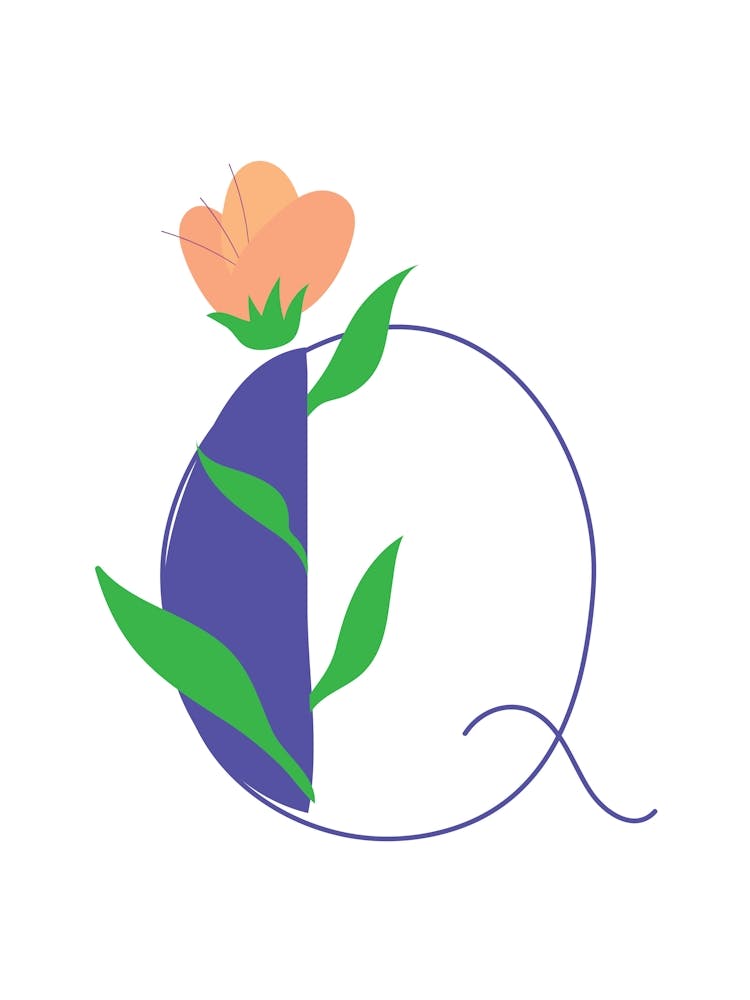 Living Room Floral Letters Purple 17