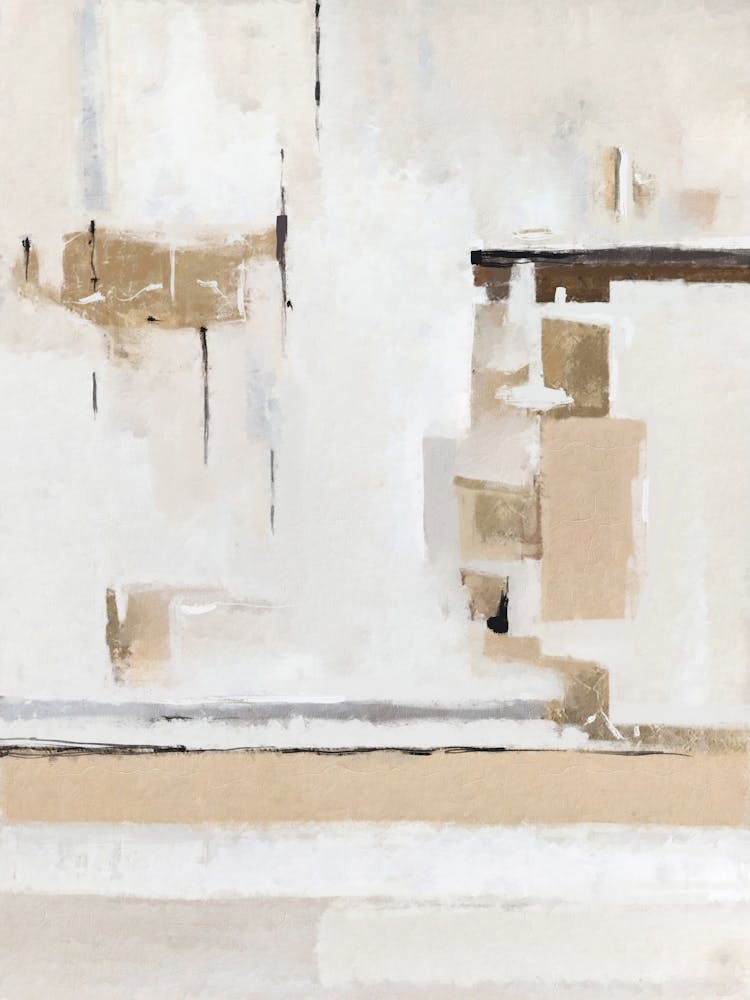 Beige Gray Modern Abstract 2