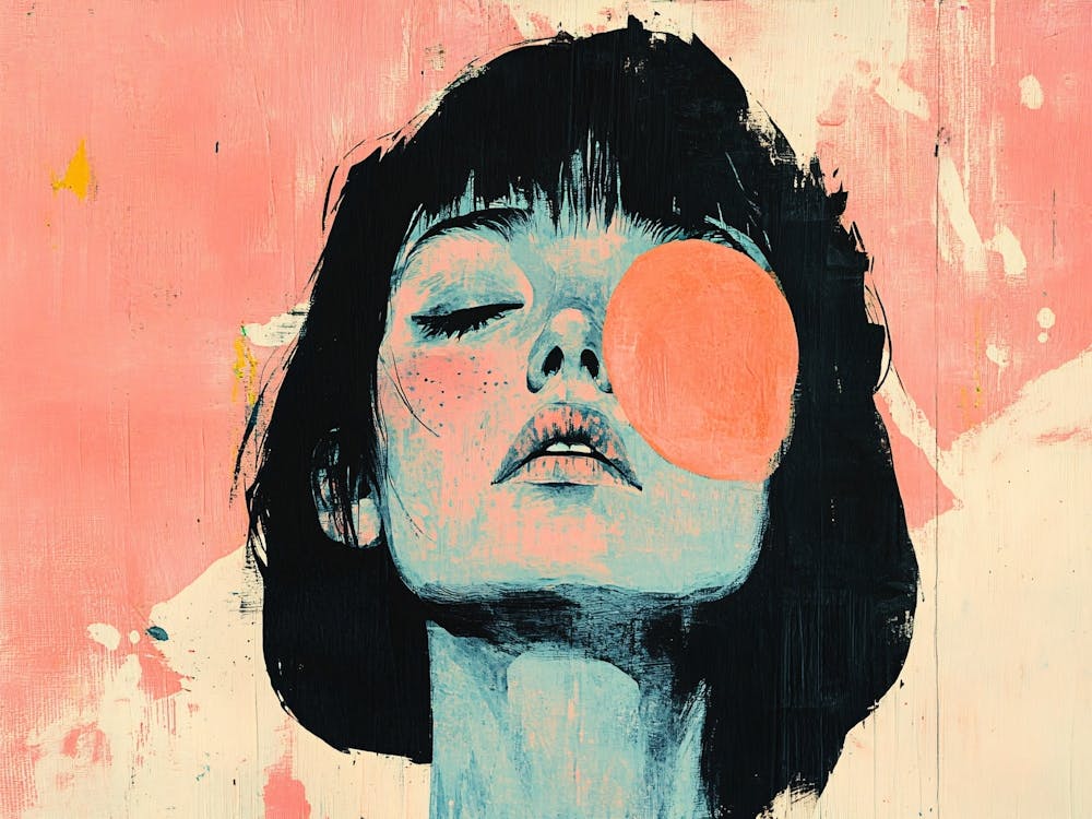 Woman With A Pink Eye