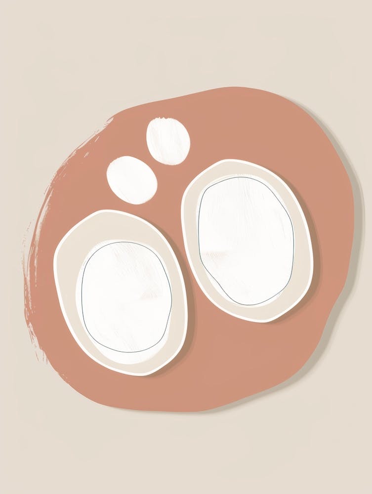 Two Eggs On A Beige Background
