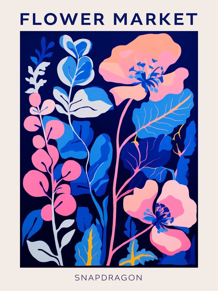 Blue Flower Market Poster Snapdragon 4