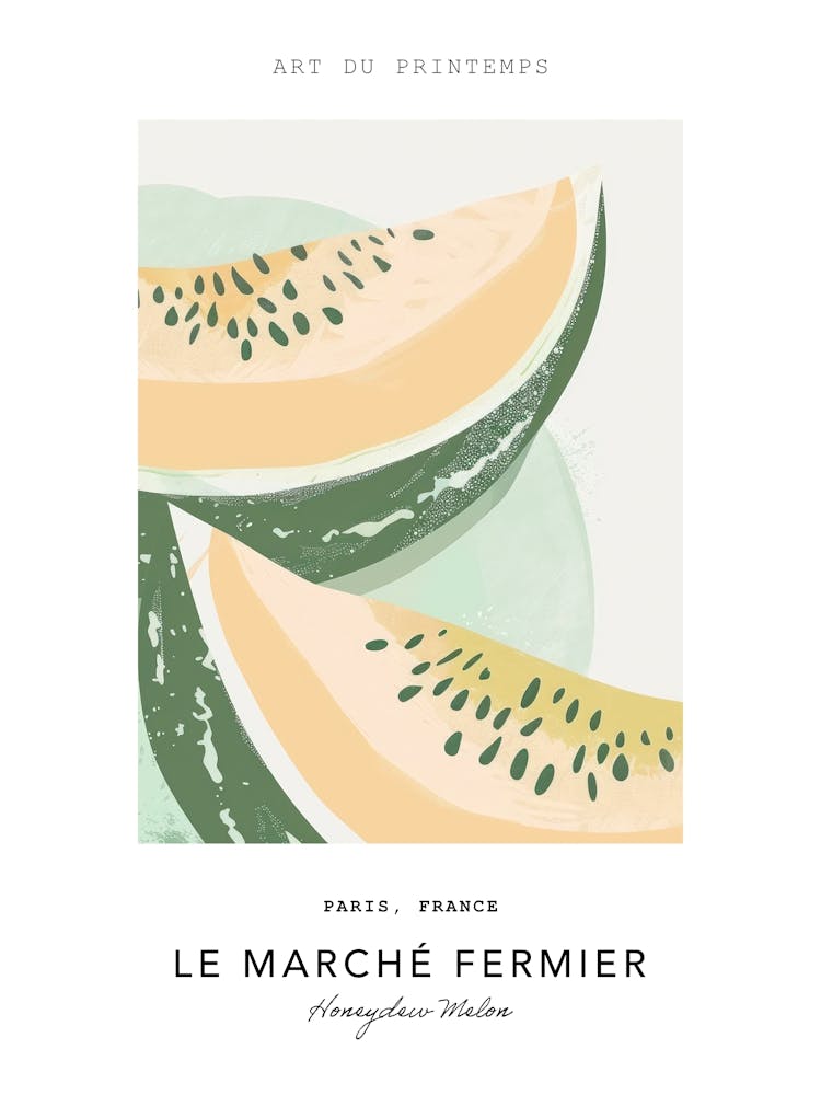 Honeydew Melon Le Marche Fermier Poster 2