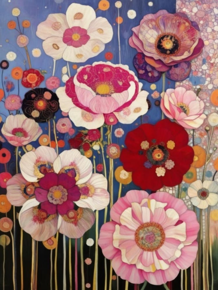  Gustav Klimt Flower Garden Poppies 