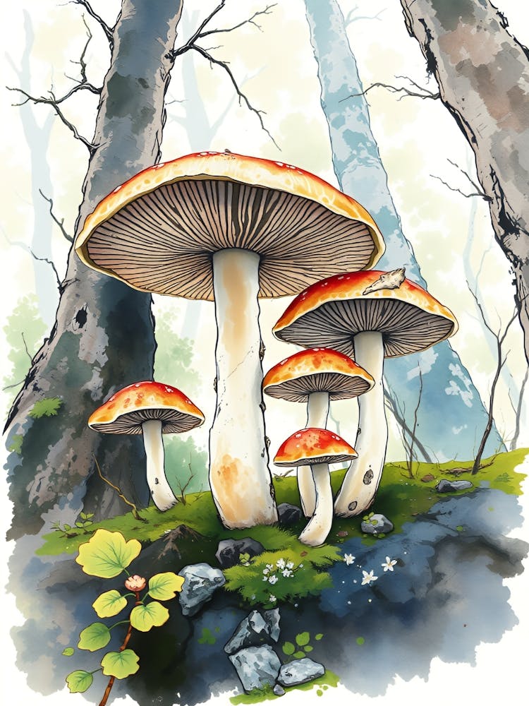 Champignons dans la forêt