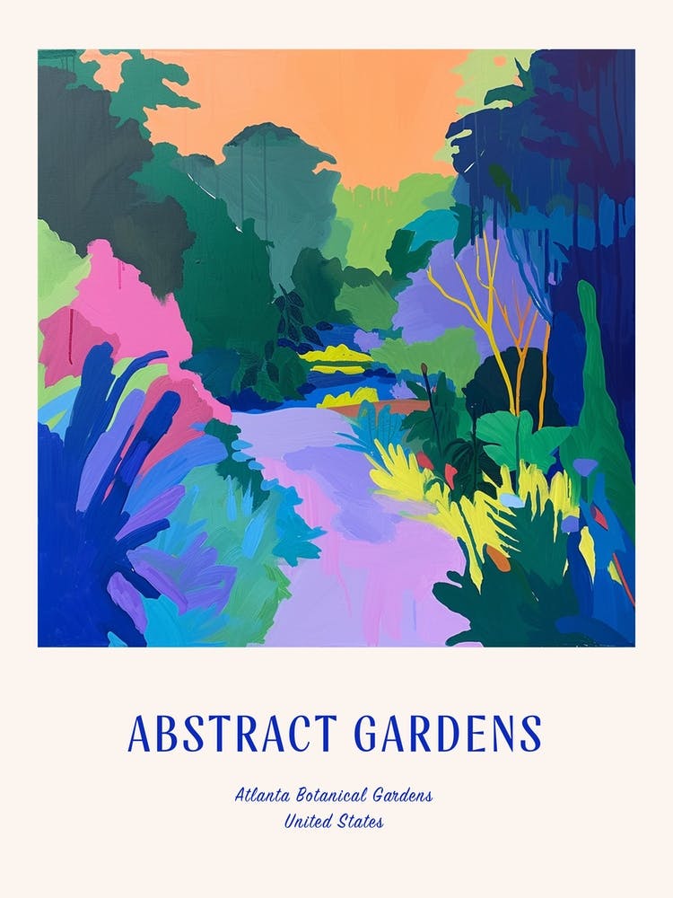 Colourful Gardens Atlanta Botanical Garden Usa 2 Blue Poster