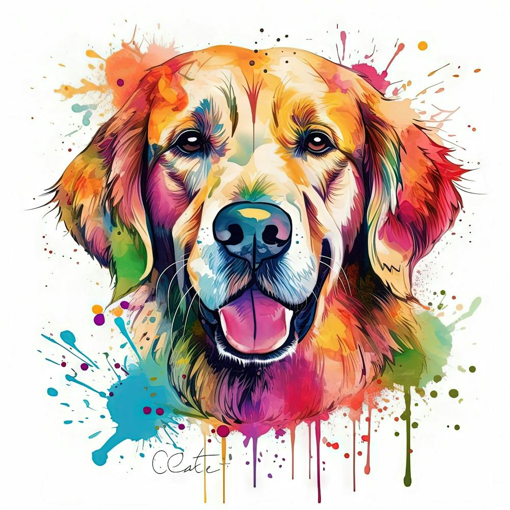 Golden Retriever Painting 9