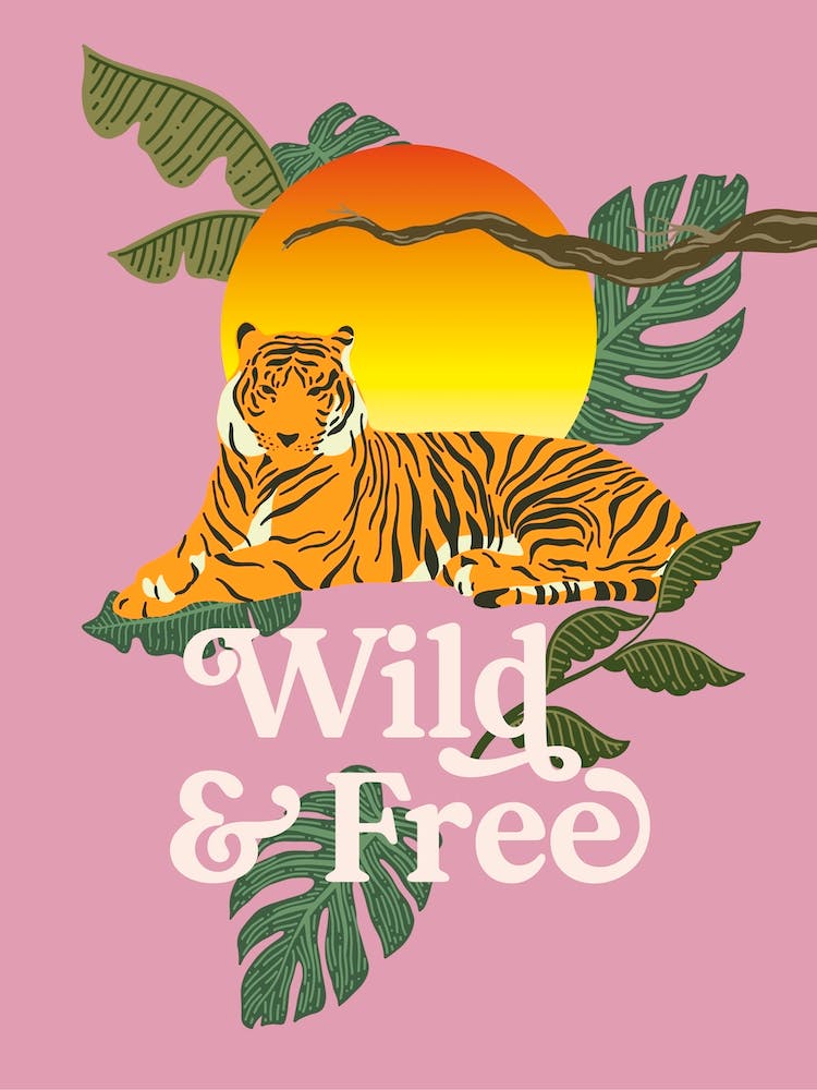 Tiger Wild & Free Dusky Pink