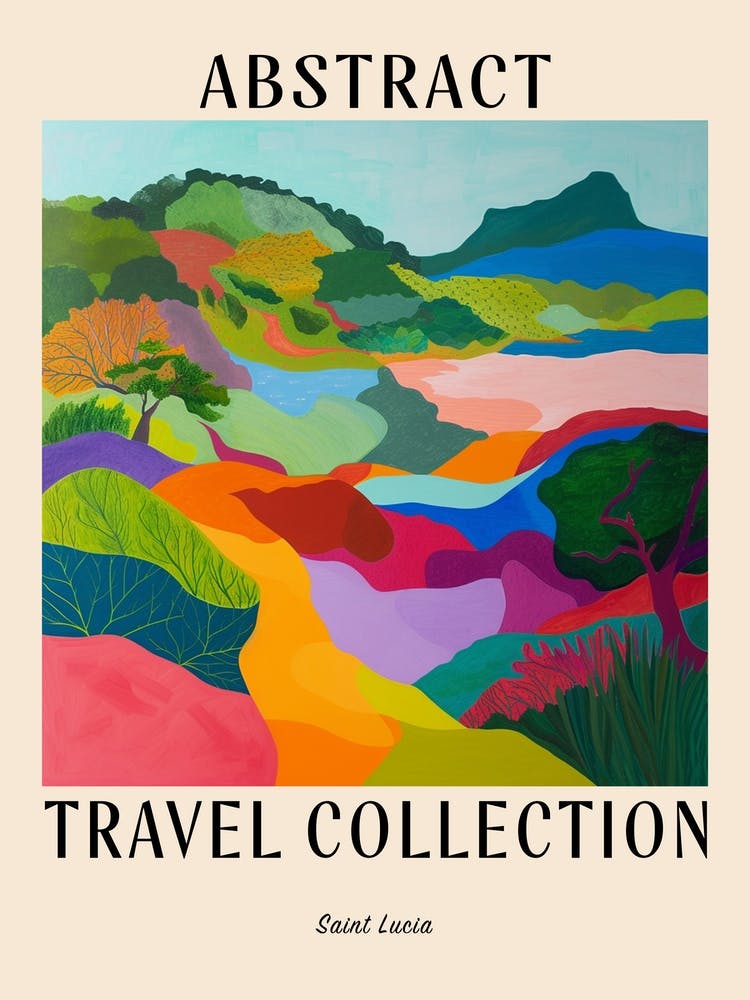 Poster aus der abstrakten Reisekollektion Saint Lucia 1