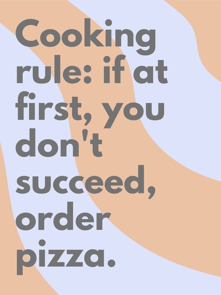 Cooking Rules Wavy Kitchen Typography