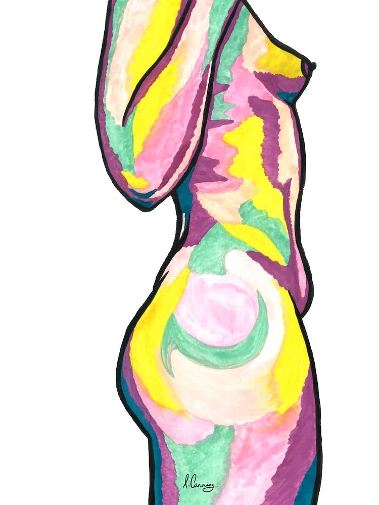 Colourful Nude Woman
