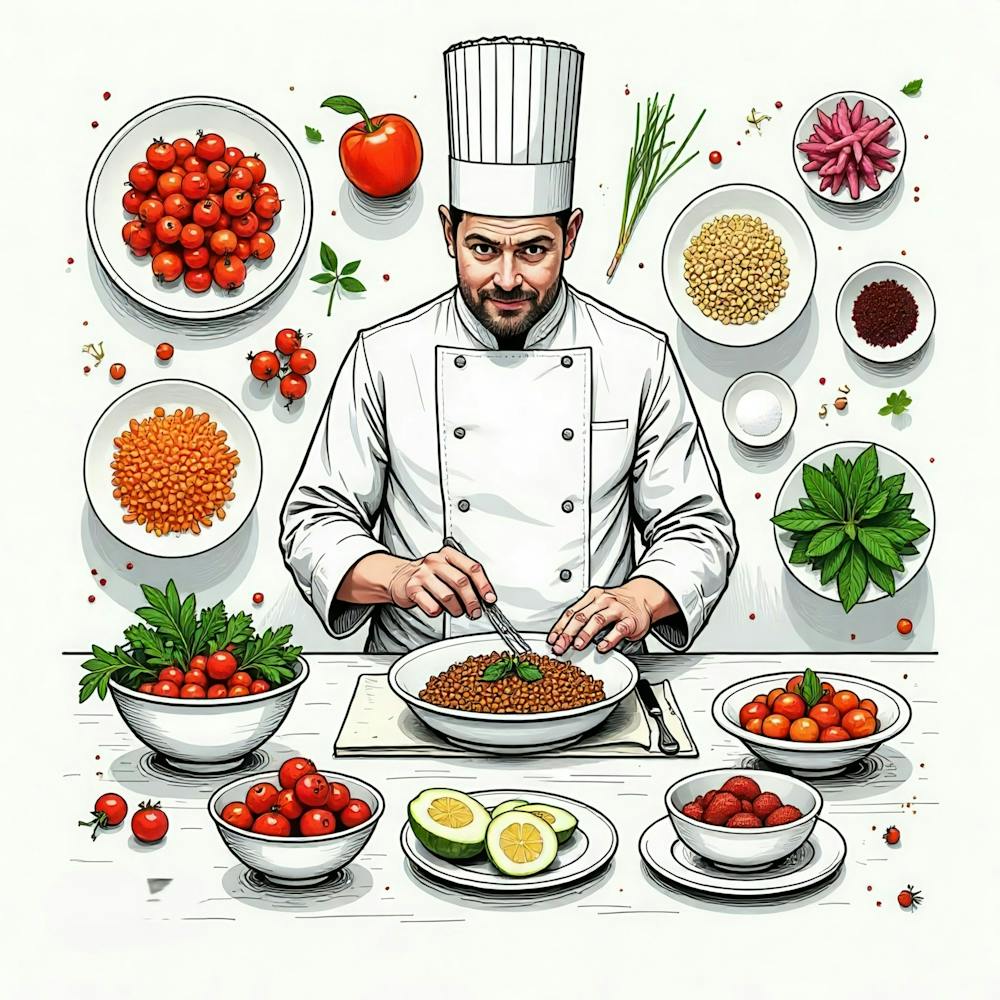 Chef Cooking With Vegetables