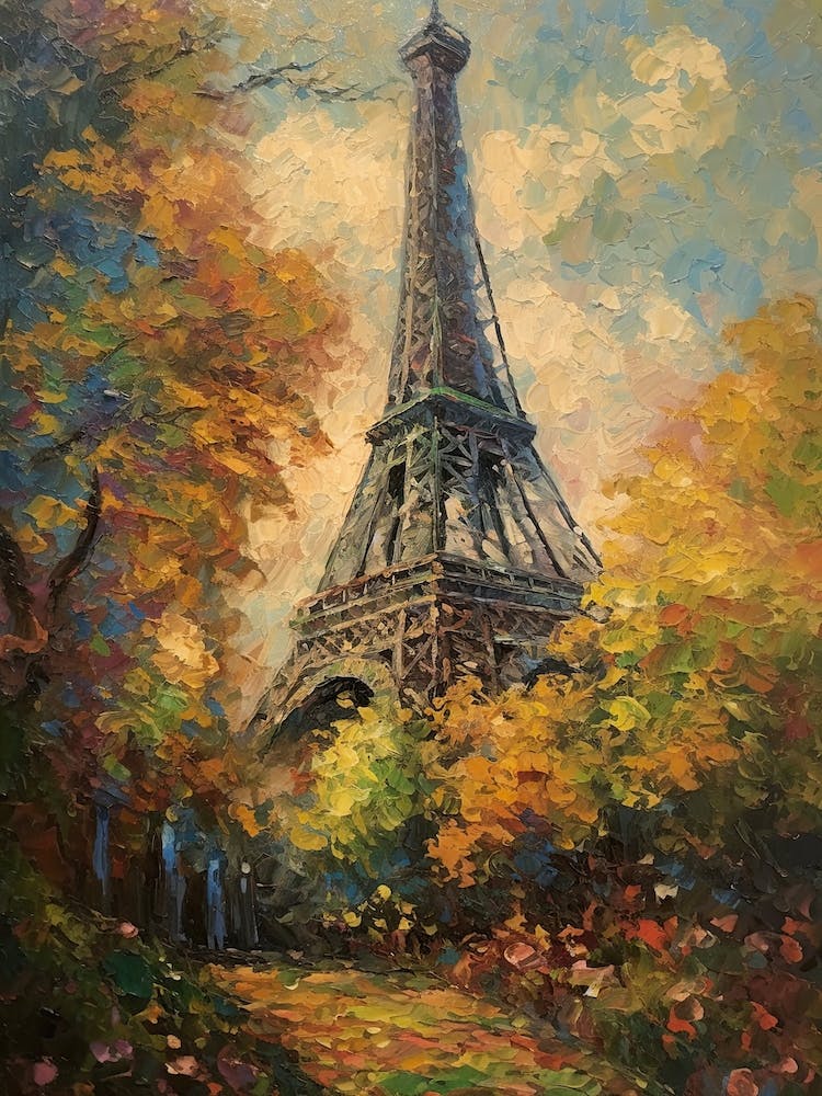 Eiffel Tower Paris France Monet Style 18