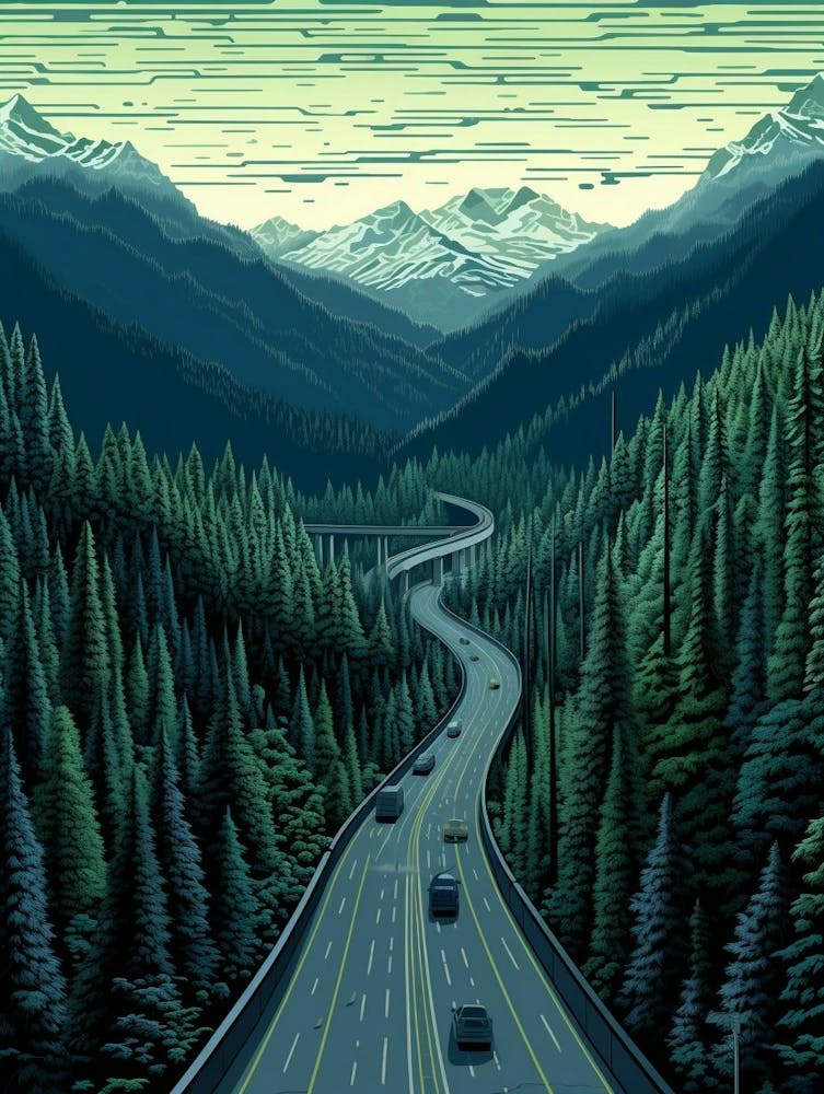 Snoqualmie Pass Retro Pop Art 21