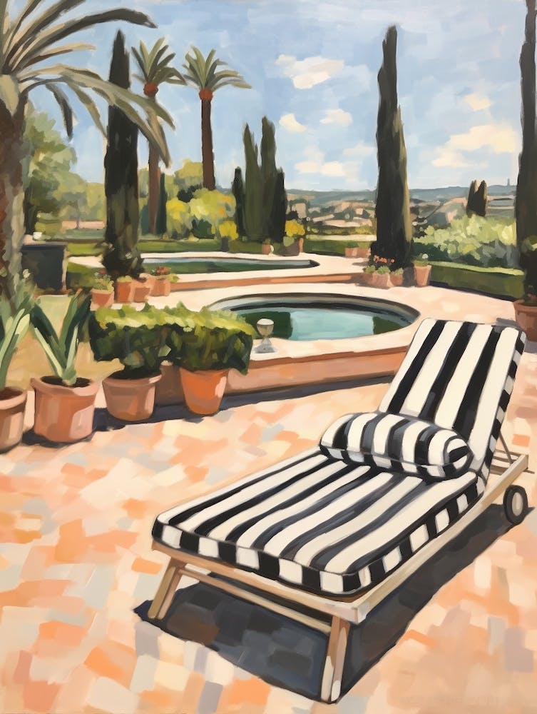 Sun Lounger By The Pool In Valencia Spain