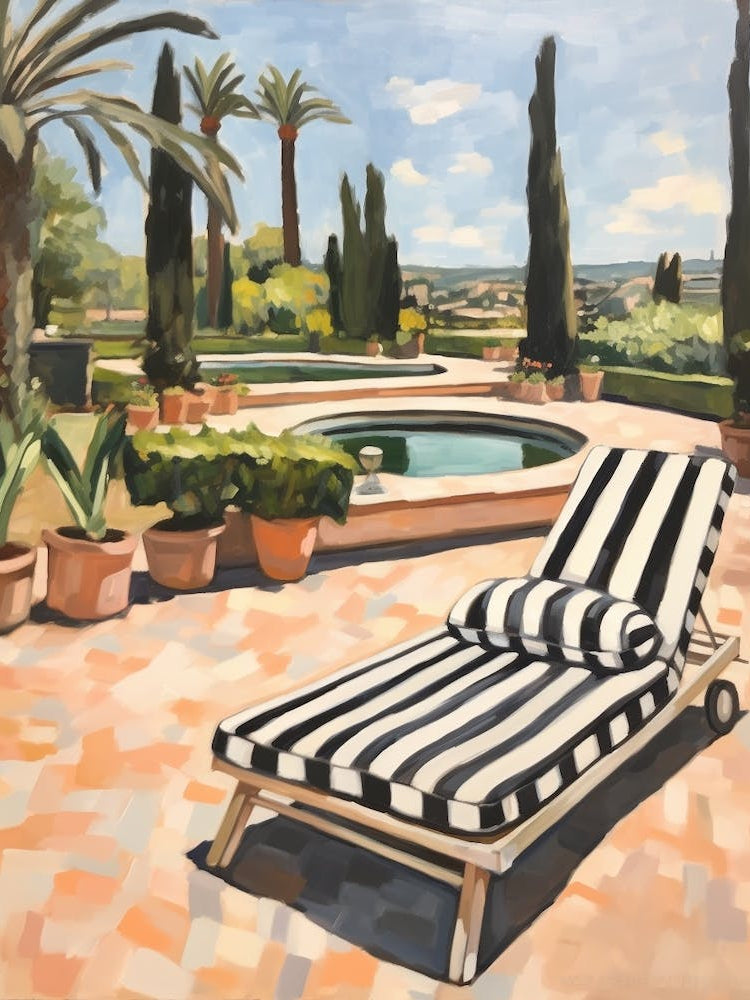 Sun Lounger By The Pool In Valencia Spain