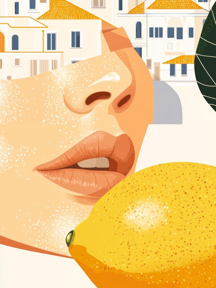 Illustration Of A Woman With A Lemon