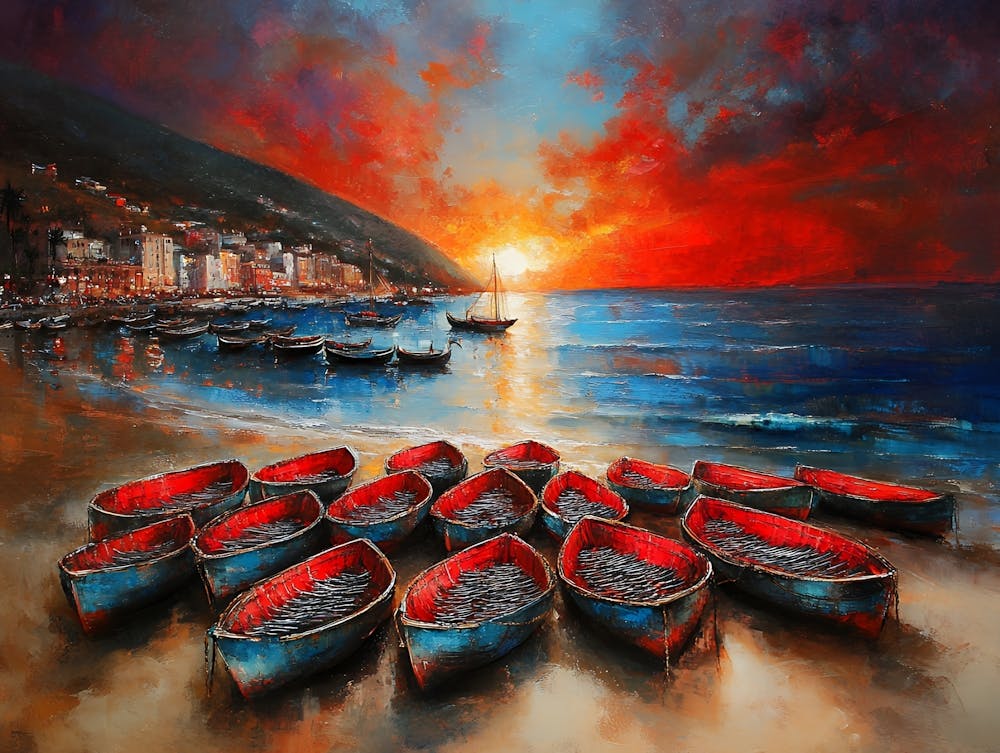 Boats At Sunset 1