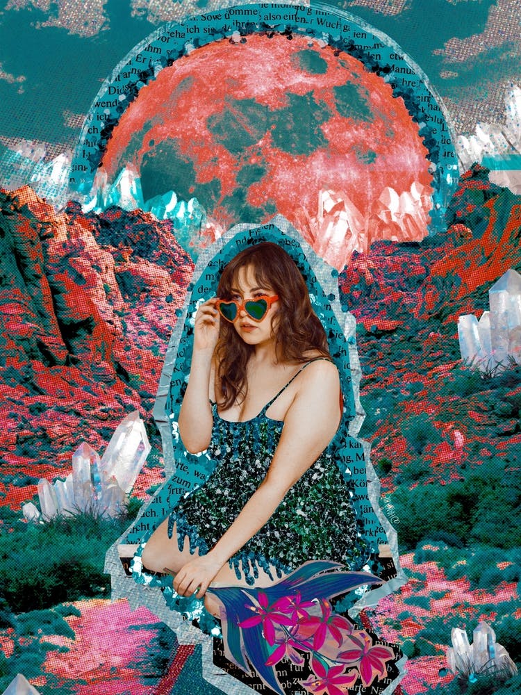 Heart Eyes Collage Retro