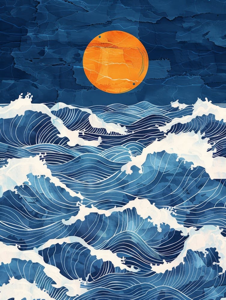 Ocean Waves At Night 1