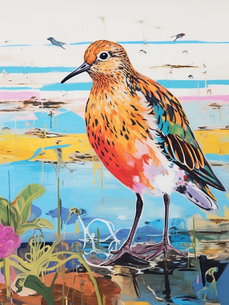 Colourful Bird Painting Dunlin 3