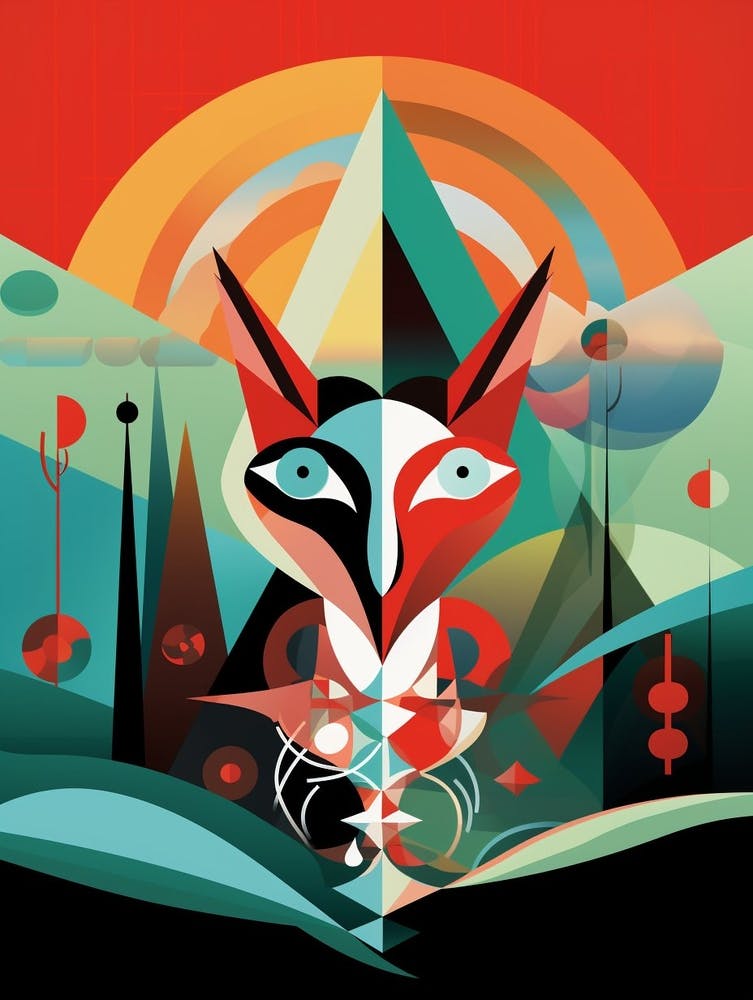 Fox Abstract Pop Art 3