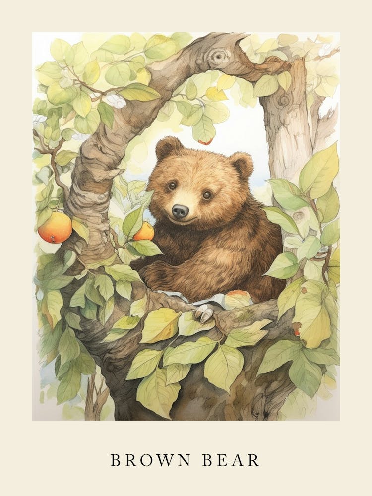 Beatrix Potter inspiriertes Tier-Aquarell Braunbär 4