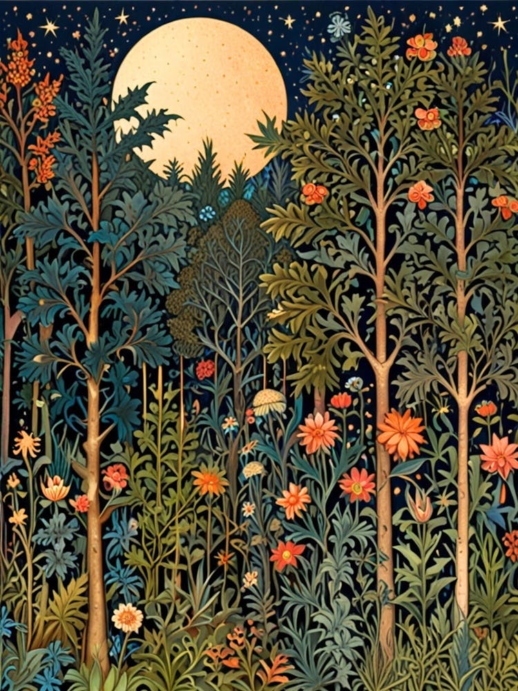 William Morris Moonlight In The Forest 117