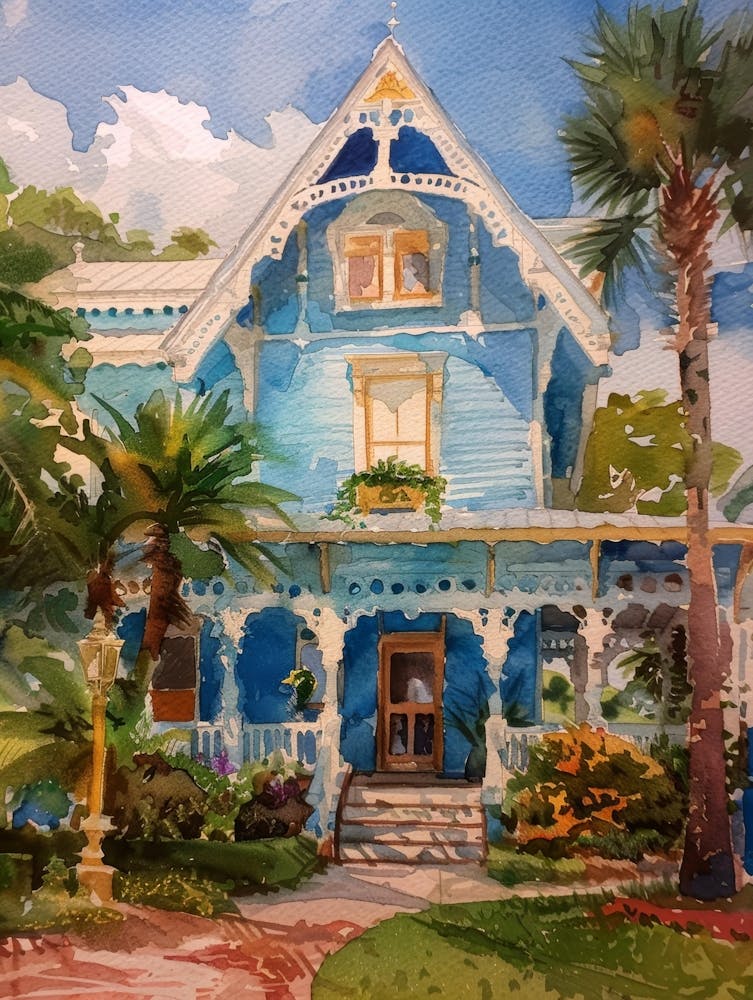 Blue Victorian House