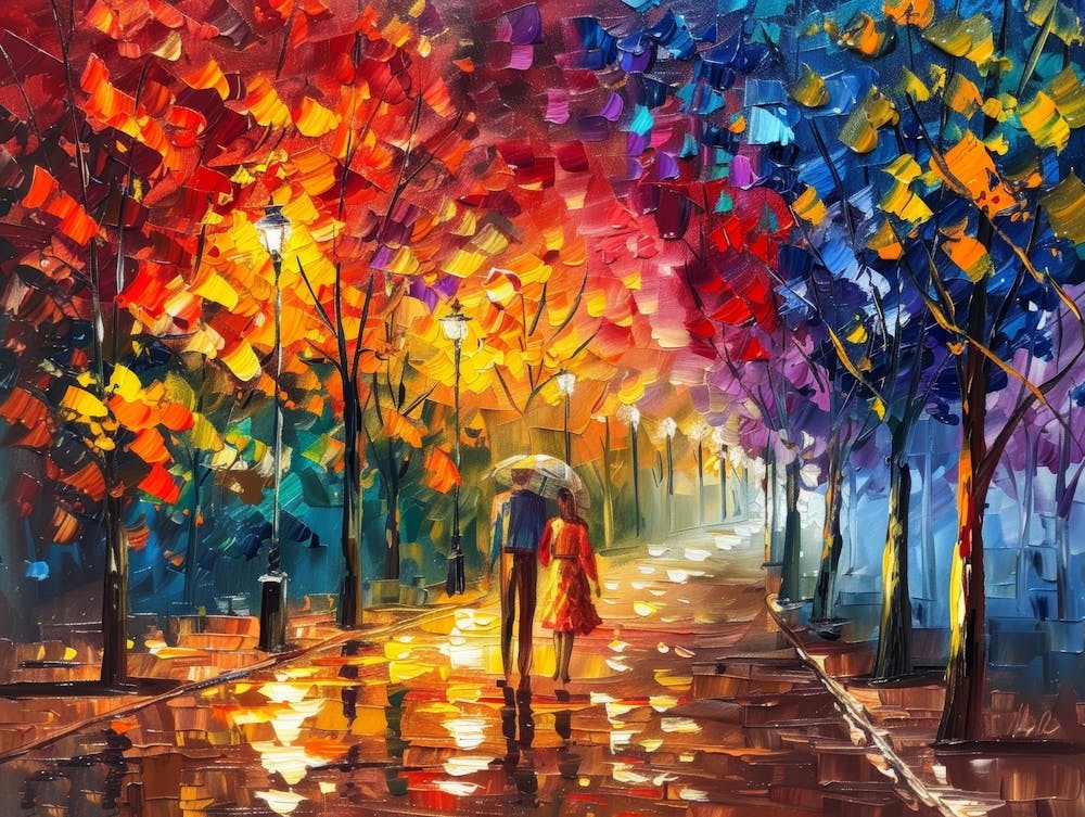 Couple Walking In The Rain 4